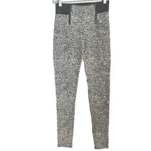 Abercrombie & Fitch Black & White Mid-Rise Pull On Skinny Stretch Leggings Sz‎ S